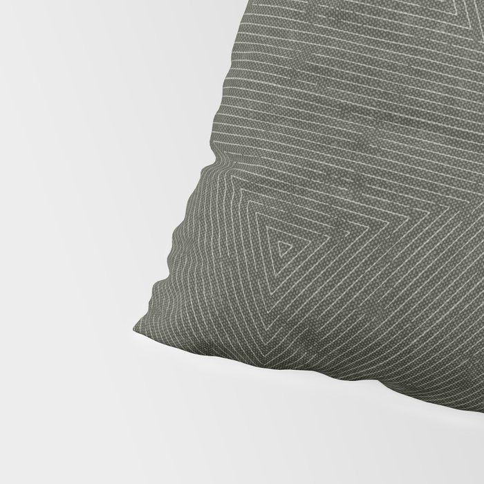 boho triangle stripes - olive green Pillow Sham Gallery Image 4