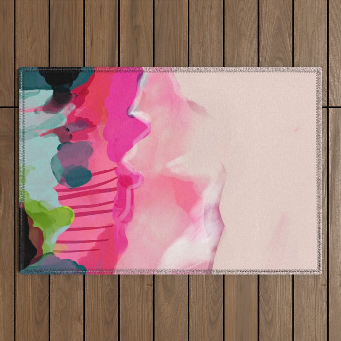 pink mountain Outdoor Rug Gallery Image 1