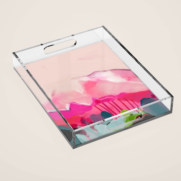 pink mountain Acrylic Tray Gallery Image 1