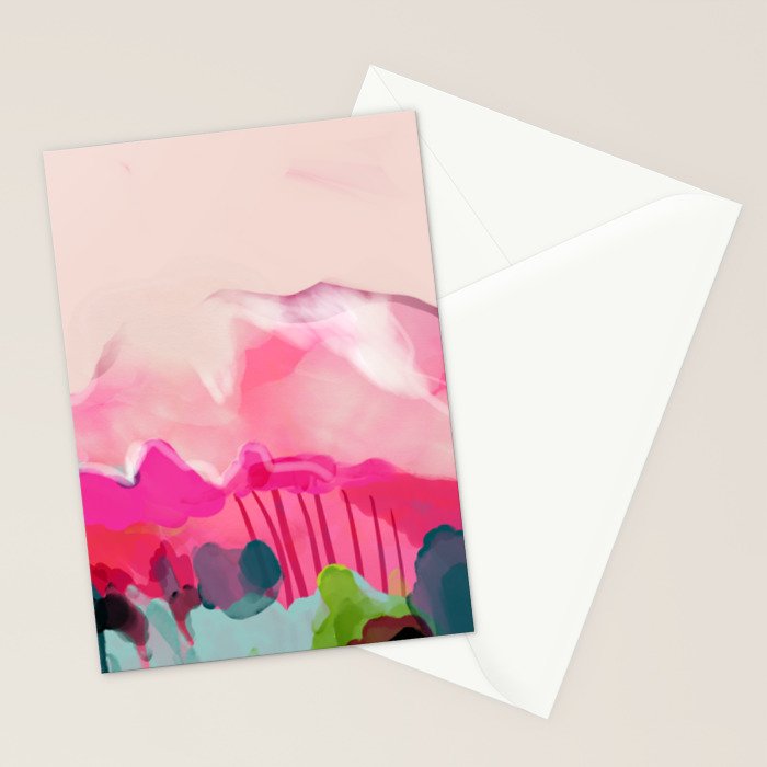 pink mountain Stationery Card Gallery Image 2