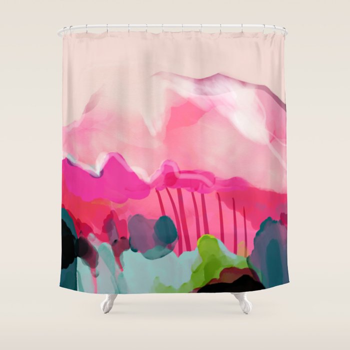 pink mountain Shower Curtain Gallery Image 1
