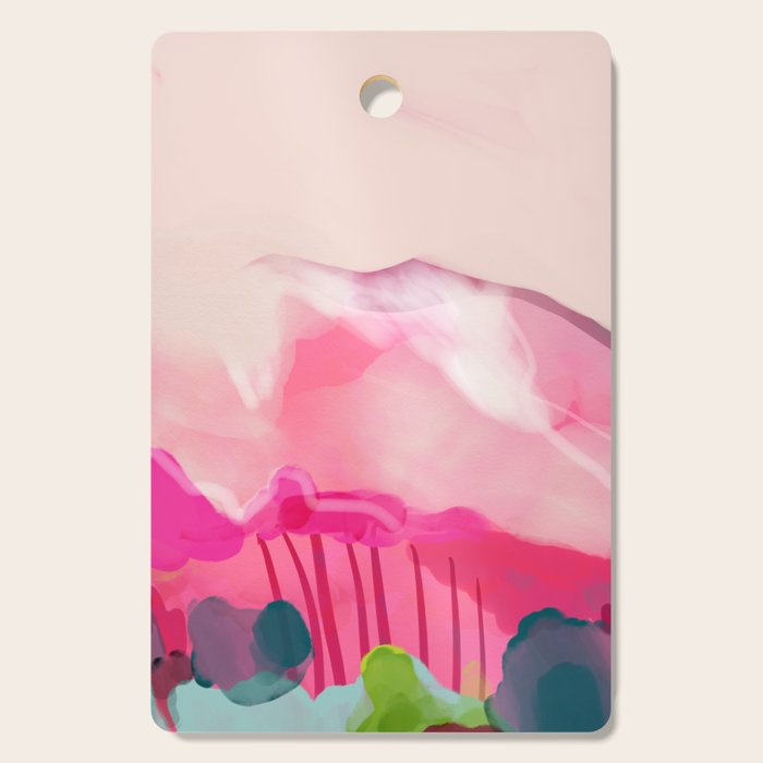pink mountain Cutting Board Gallery Image 1