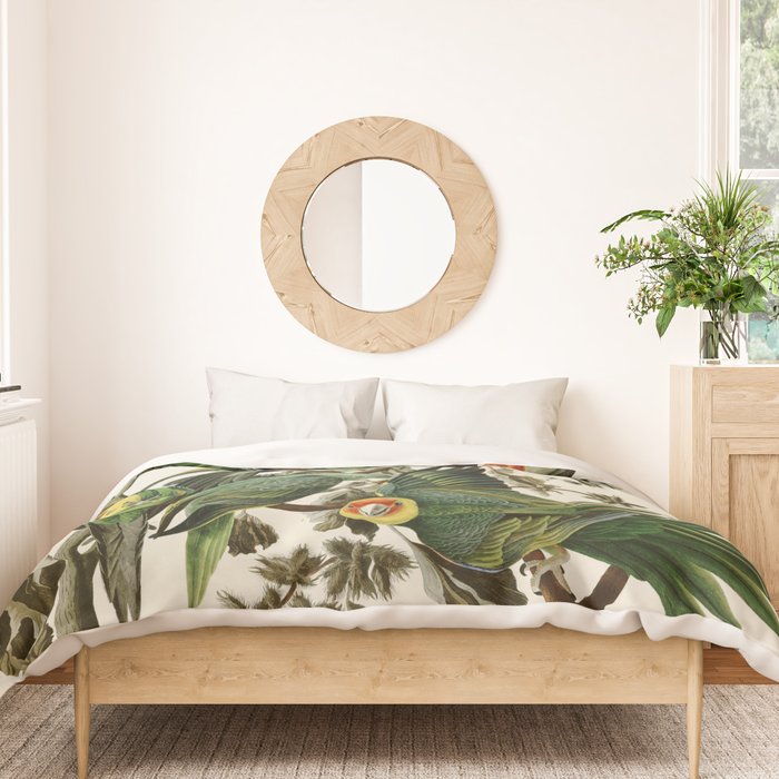 Carolina Parrot - John James Audubon's Birds of America Print Duvet Cover Gallery Image 3