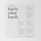 Thich Nhat Hanh Quote Collections on mindful living  Throw Blanket Gallery Image 2