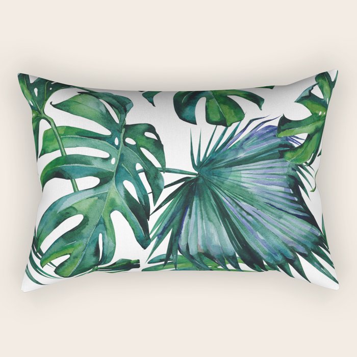 Tropical Palm Leaves Classic Rectangular Pillow Gallery Image 1