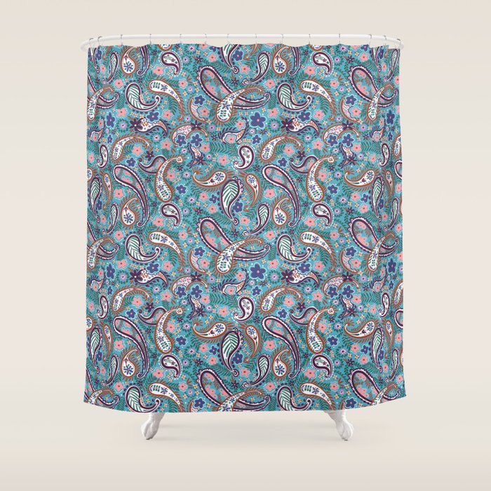 Whimsical Paisley Dance Shower Curtain Gallery Image 1