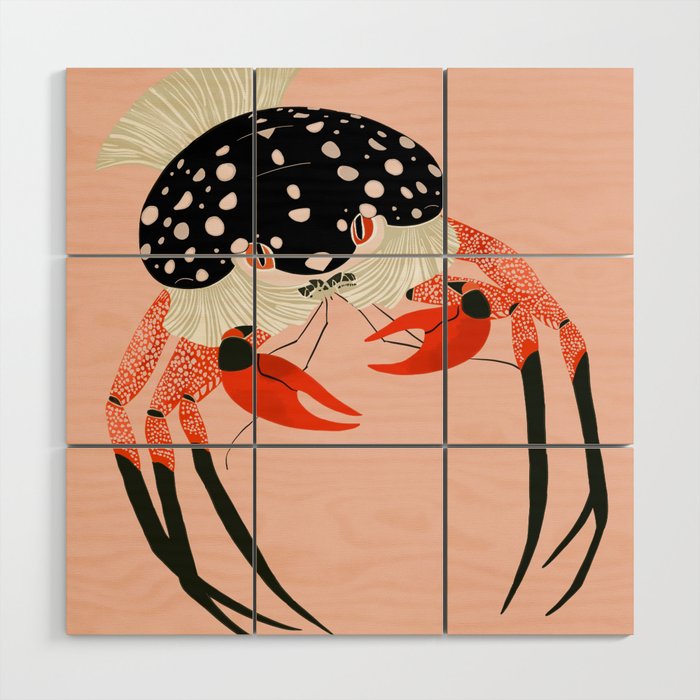 Vivid Crab Wood Wall Art Gallery Image 1