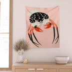 Vivid Crab Wall Tapestry Gallery Image 2
