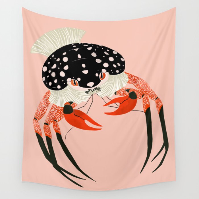 Vivid Crab Wall Tapestry Gallery Image 1