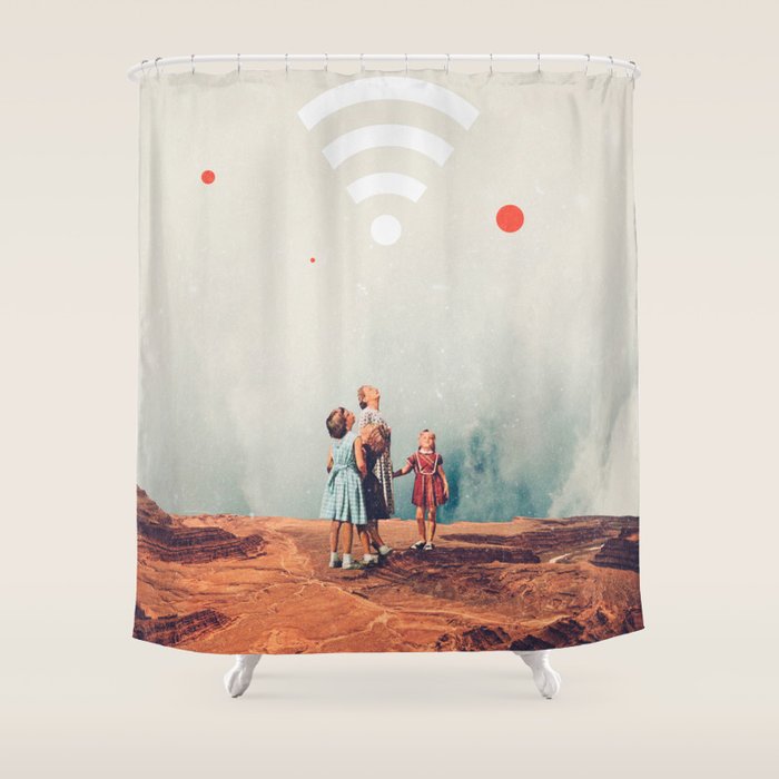 Wirelessly connected to Eternity Shower Curtain Gallery Image 1