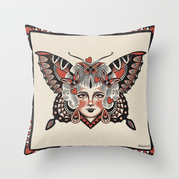 Queen of my heart (white hair) Throw Pillow Gallery Image 1