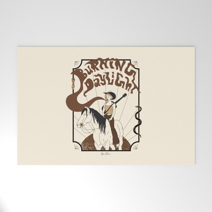 Burning Daylight - Black, Cream, Rust Welcome Mat Gallery Image 1