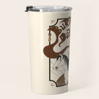Burning Daylight - Black, Cream, Rust Travel Mug Gallery Image 3