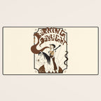 Burning Daylight - Black, Cream, Rust Desk Mat Gallery Image 3