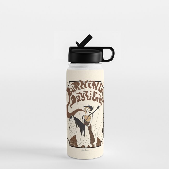 Burning Daylight - Black, Cream, Rust Water Bottle Gallery Image 1