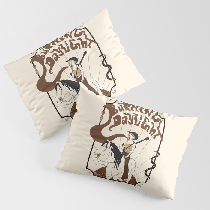 Burning Daylight - Black, Cream, Rust Pillow Sham Gallery Image 1