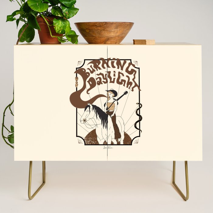 Burning Daylight - Black, Cream, Rust Credenza Gallery Image 1