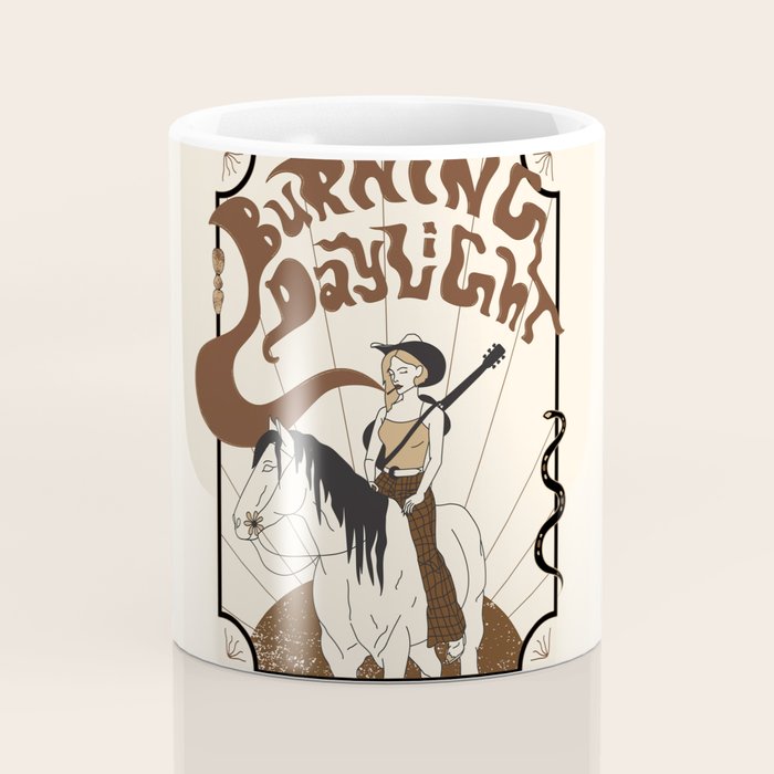 Burning Daylight - Black, Cream, Rust Coffee Mug Gallery Image 4