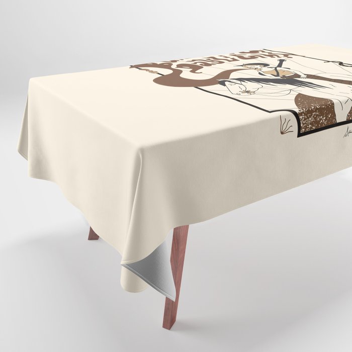 Burning Daylight - Black, Cream, Rust Tablecloth Gallery Image 1