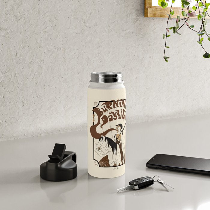 Burning Daylight - Black, Cream, Rust Water Bottle Gallery Image 5