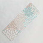 Floral Prints, Soft, Peach and Teal, Modern Print Art Yoga Mat Gallery Image 1
