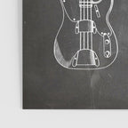 Bass Guitar Patent - Bass Guitarist Art - Black Chalkboard Poster Gallery Image 3