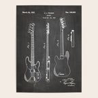 Bass Guitar Patent - Bass Guitarist Art - Black Chalkboard Poster Gallery Image 4