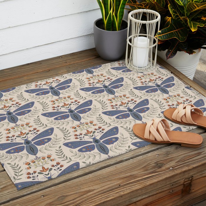 Magical Death Head Moth Outdoor Rug Gallery Image 2