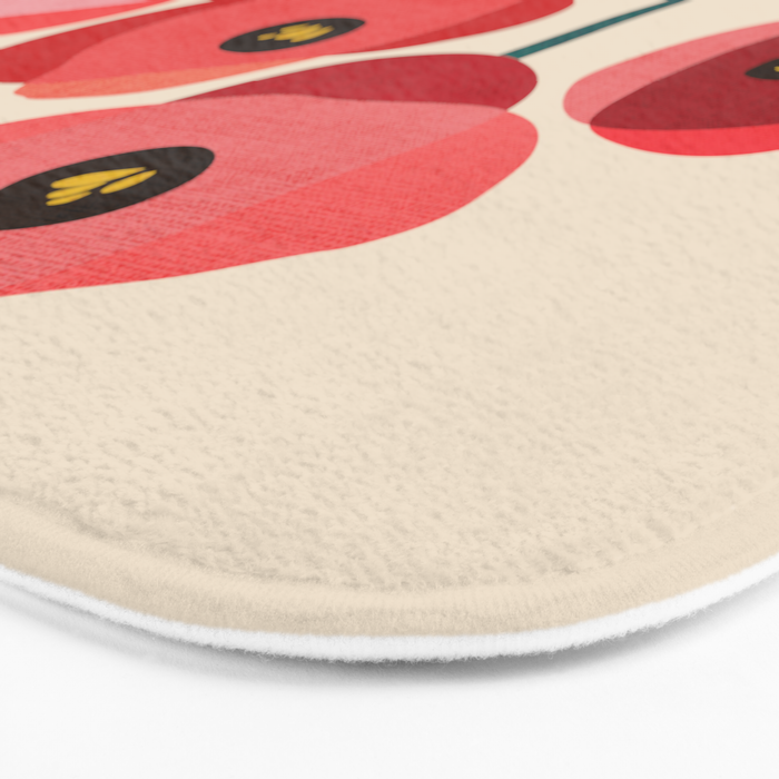 Poppy flowers and bird Bath Mat Gallery Image 3
