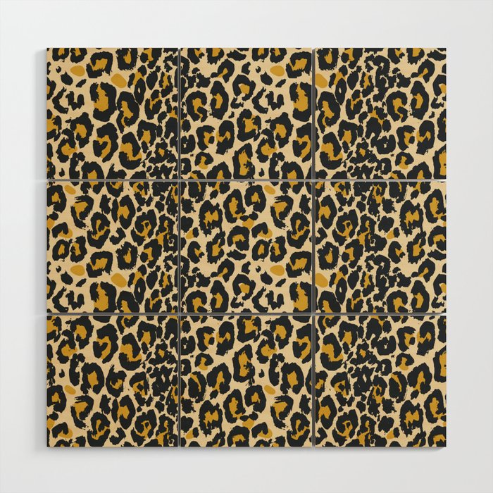 tan 00s leopard Wood Wall Art Gallery Image 1