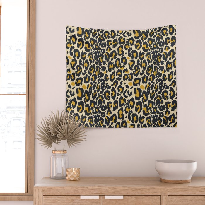 tan 00s leopard Wall Tapestry Gallery Image 2