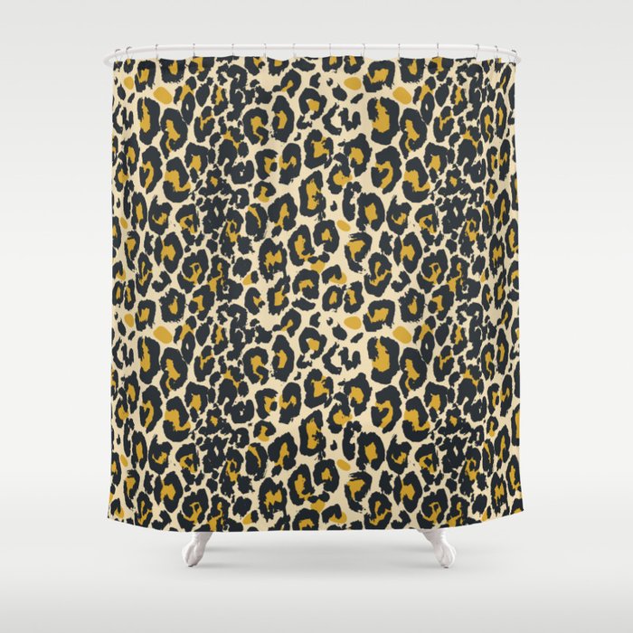 tan 00s leopard Shower Curtain Gallery Image 1