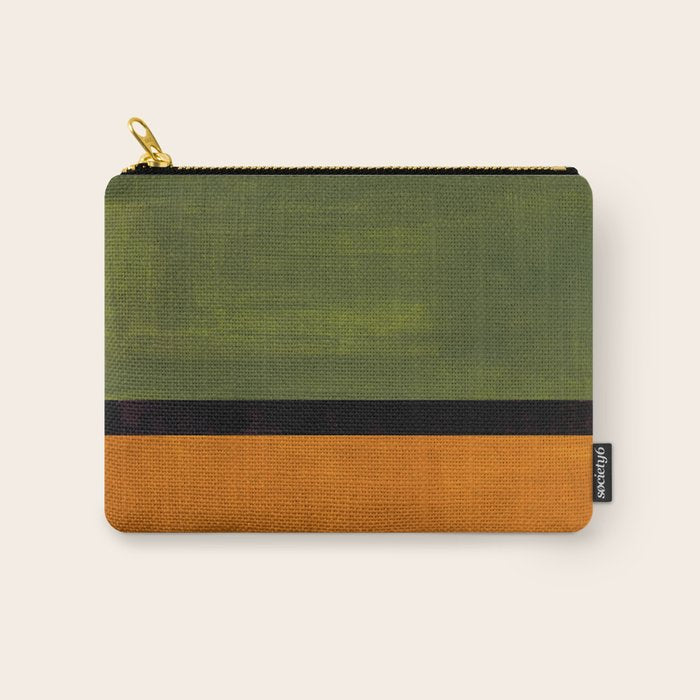 Olive Night Color Field Mid Century Modern Minimalist Carry All Pouch Gallery Image 1