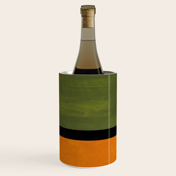Olive Night Color Field Mid Century Modern Minimalist Wine Chiller Gallery Image 1
