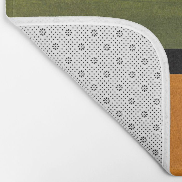 Olive Night Color Field Mid Century Modern Minimalist Bath Mat Gallery Image 2