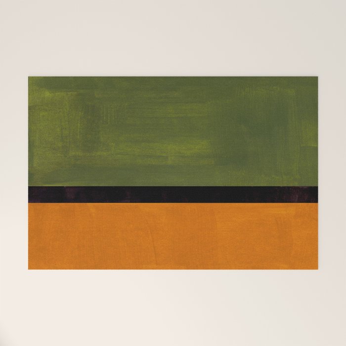 Olive Night Color Field Mid Century Modern Minimalist Welcome Mat Gallery Image 1