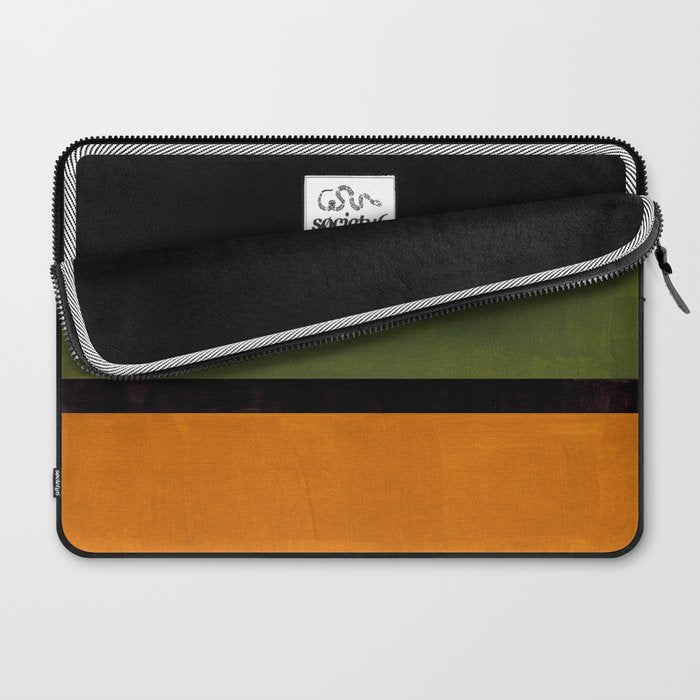 Olive Night Color Field Mid Century Modern Minimalist Laptop Sleeve Gallery Image 2