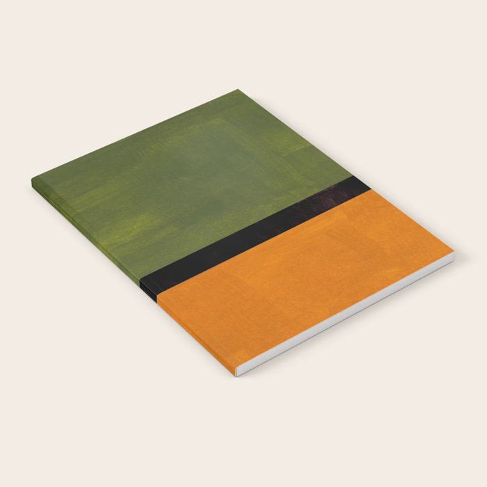 Olive Night Color Field Mid Century Modern Minimalist Notebook Gallery Image 1