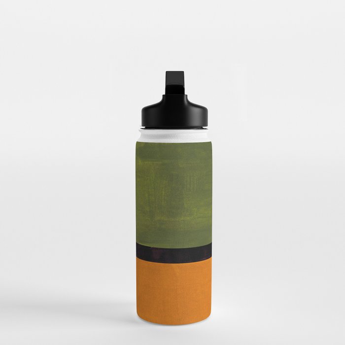 Olive Night Color Field Mid Century Modern Minimalist Water Bottle Gallery Image 3