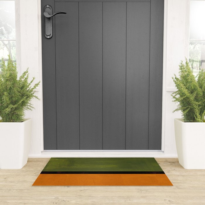Olive Night Color Field Mid Century Modern Minimalist Welcome Mat Gallery Image 3