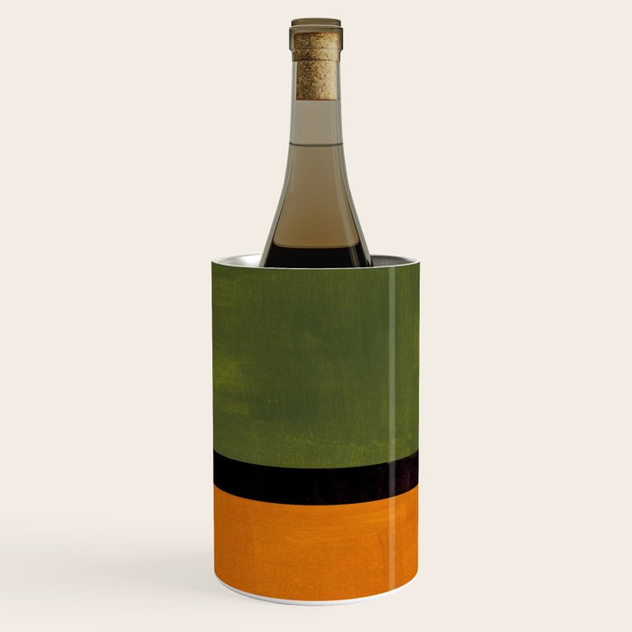Olive Night Color Field Mid Century Modern Minimalist Wine Chiller Gallery Image 3