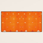 Orange Oriental Traditional Creative Berber Moroccan Fabric Style Desk Mat Gallery Image 3
