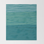 Sea Foam Blue Pinstripes Throw Blanket Gallery Image 2
