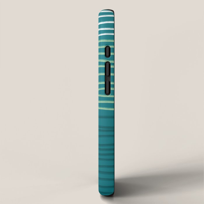 Sea Foam Blue Pinstripes iPhone Case Gallery Image 2