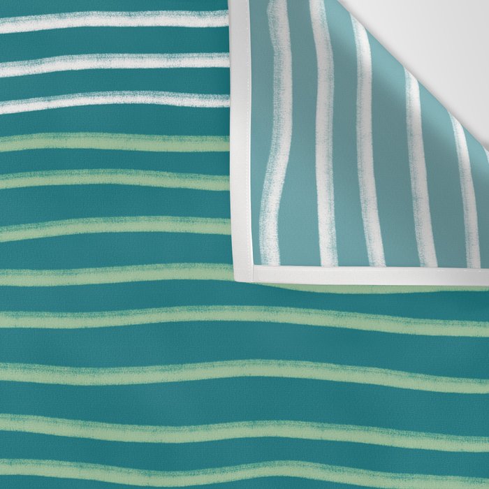 Sea Foam Blue Pinstripes Wall Tapestry Gallery Image 3