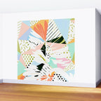 Monsterabstract, Abstract Tropical Nature Pastel Collage, Graphic Design Botanical Garden, Monstera Exotic Plants Geometric Shapes, Eclectic Bohemian Contemporary Color Story  Wall Mural Gallery Image 2