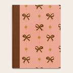 Cute Hair Bows & Stars in Peach & Brown Notebook Gallery Image 4