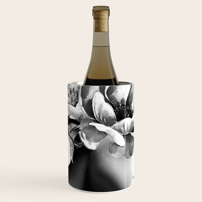 Floral Portrait-black and white Wine Chiller Gallery Image 1