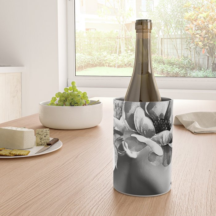 Floral Portrait-black and white Wine Chiller Gallery Image 4