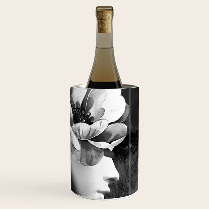 Floral Portrait-black and white Wine Chiller Gallery Image 3